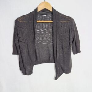 Yarn Arts Black  Open-Front Women's Sweater